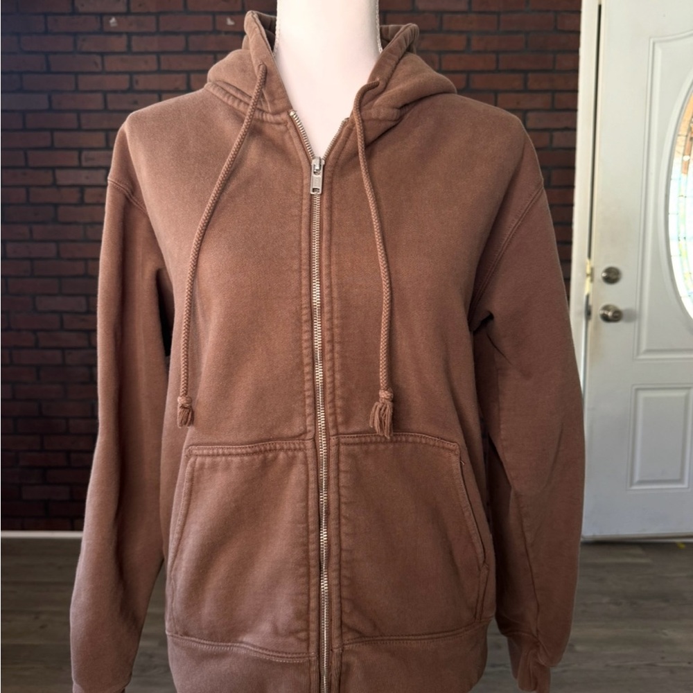 Brown‎ Brandy Melville PacSun Zip Up Hoodie One Size